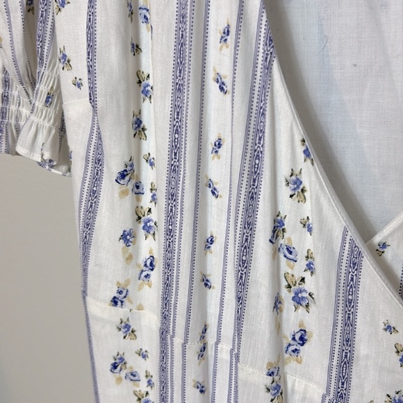 NWT Antonio Melani Cleo wallpaper floral linen blend wrap dress, 8 - Picture 8 of 11